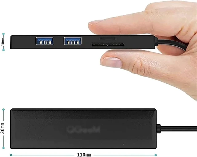Alt view image 4 of 7 - KouRy USB C Hub, 5 in 1 USB Hub Adapter with 3 USB 3.0 Ports, SD/TF Card Reader, USB Splitter for Keyboard, Mouse, Flash Drives (Black)