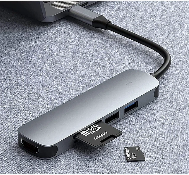 Alt view image 5 of 5 - KouRy USB C Hub, 5-in-1 USB C Multiport Adapter with 4K HDMI, USB 3.0 Ports, USB 2.0 Ports, SD/TF Card Reader, USB C Dock for Laptop