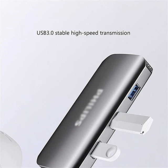 Alt view image 6 of 7 - KouRy USB C Hub 7-1 Multiport Adapter Portable with 4K HDMI, 3 USB 3.0 Ports, 100W PD Charger, TF/SD Card Reader, Type C Dock Compatible with C Port Laptops