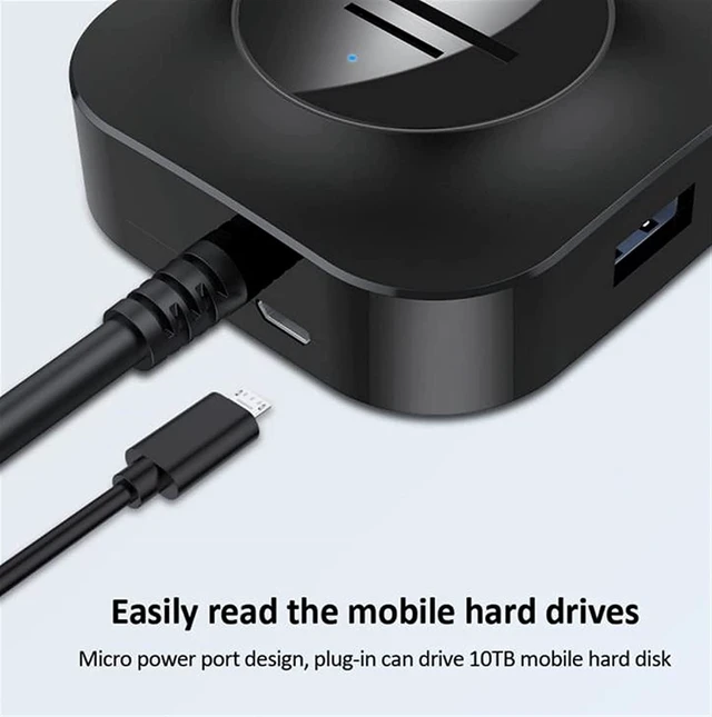 Alt view image 4 of 5 - KouRy USB 3.0 Hub, USB Adapter USB Sliptter USB Extender with 3 USB 3.0 Port, SD/TF Card Reader, Micro USB Power Port (Black)