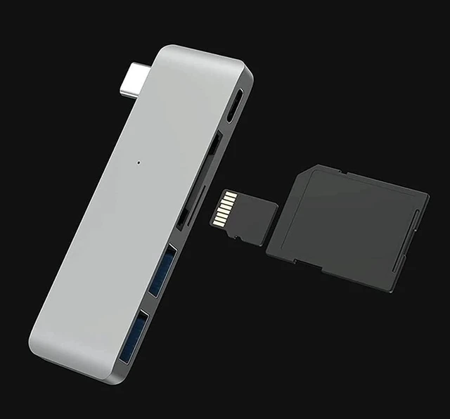 Alt view image 7 of 7 - USB HUB Converter, USB Docking Station, 5 in 1 Hub with 2 USB 3.0 Ports, 60W PD, SD/TF Card Reader, Aluminum USB-C Dock Adapter (Color : White)