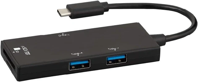Main image of Digio2 USB Hub USB 3.2Gen1 Type-C 3 Ports & SD Card Reader, Black Z9457