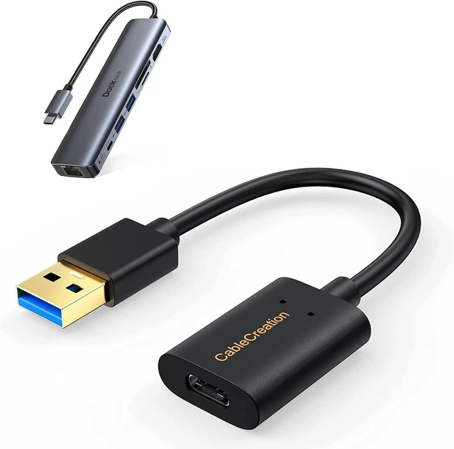 Main image of Bundle-2 Items: USB 3.1 USB C to USB Adapter Cable 5Gbps, 7-in-1 USB-C Hub Multiport Adapter 5Gbps Date Ports