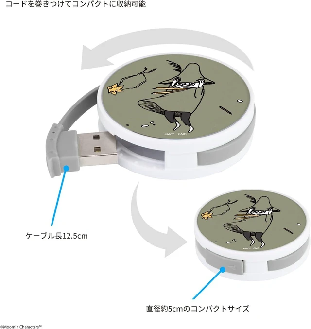Alt view image 3 of 5 - Gourmandise MMN-128C Moomin Round USB Hub Snufkin
