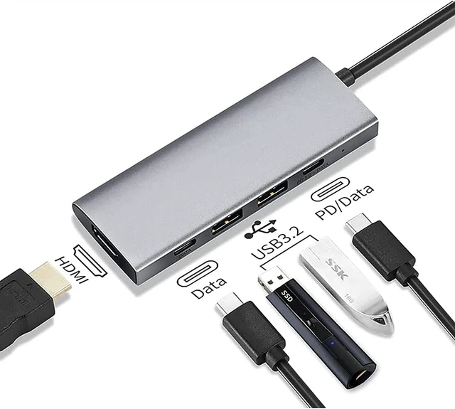 Alt view image 2 of 6 - KouRy Docking Station,5 in 1 USB C Hub Adapter USB C Dock with 4K HDMI, 2 USB 3.2 Gen2 Ports, USB C 3.2 Gen2 Ports, USB-C PD 3.0 Ports