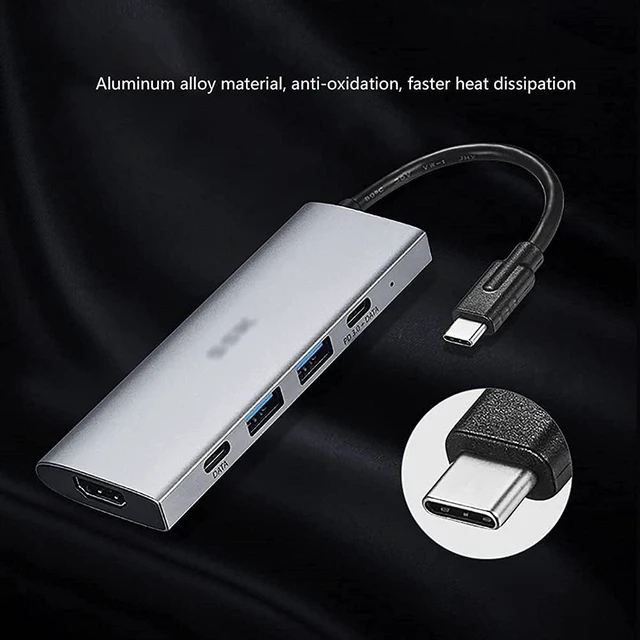 Alt view image 3 of 6 - KouRy Docking Station,5 in 1 USB C Hub Adapter USB C Dock with 4K HDMI, 2 USB 3.2 Gen2 Ports, USB C 3.2 Gen2 Ports, USB-C PD 3.0 Ports