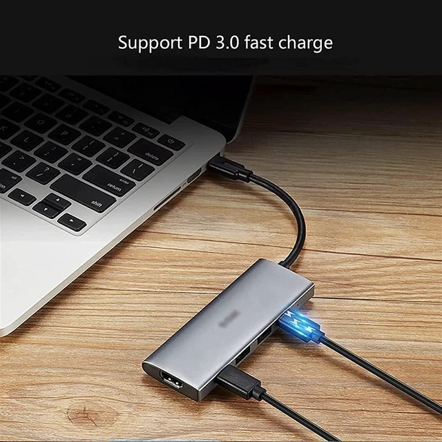 Alt view image 6 of 6 - KouRy Docking Station,5 in 1 USB C Hub Adapter USB C Dock with 4K HDMI, 2 USB 3.2 Gen2 Ports, USB C 3.2 Gen2 Ports, USB-C PD 3.0 Ports