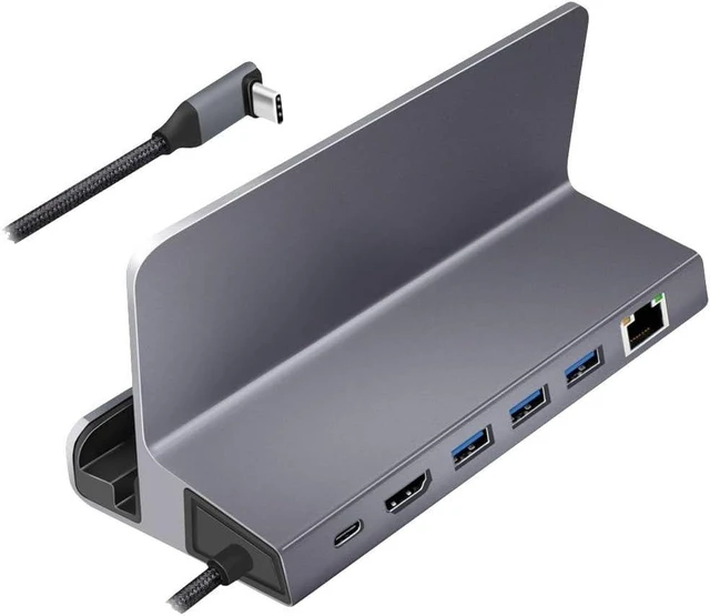 Alt view image 5 of 7 - USB 3.2 Gen1 Docking Station 6-Port with USB PD (PowerDelivery 100W) Aluminium Holder for Tablets, Smartphones and Controllers