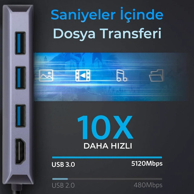 Alt view image 4 of 7 - 8 in 1 USB Type-C Multiport Dock USB Hub