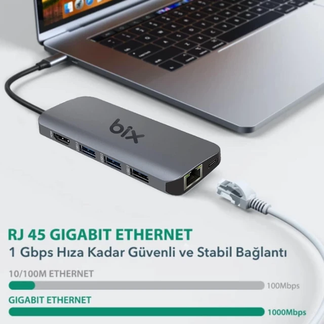Alt view image 5 of 7 - 8 in 1 USB Type-C Multiport Dock USB Hub