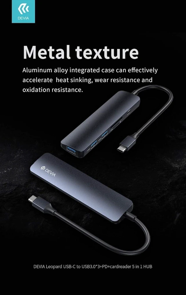 Alt view image 4 of 6 - 5 in 1 Type-C HUB to USB 3 Card Reader and PD Charge