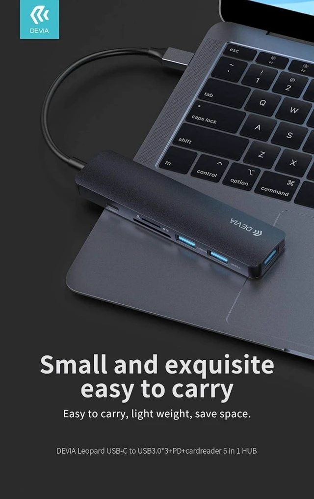 Alt view image 5 of 6 - 5 in 1 Type-C HUB to USB 3 Card Reader and PD Charge