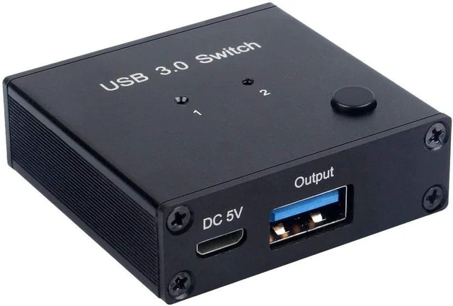 Alt view image 3 of 7 - AM-U301 2-in-1 USB3.0 Sharing Switch 2 Computer Hosts Share Mouse/Keyboard/Printer/U Disk