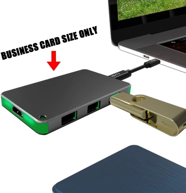 Alt view image 2 of 7 - 1Pcs Black USB C Hub Adapter,Type C Hub,1 USB-C Host Port,1 USB-C Charging Port,HDMI VGA for Laptop,Tablet or Smartphone