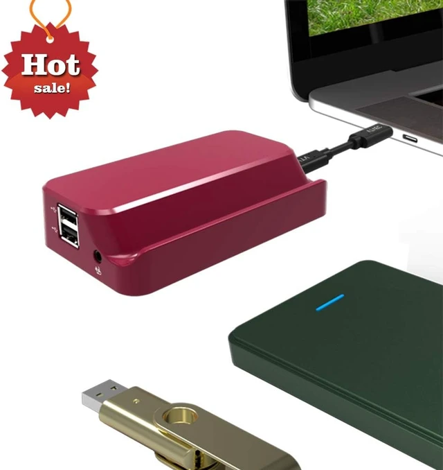 Alt view image 2 of 6 - 1Pcs Garnet Red USB C Hub Type C Hub, 2 USB 3.0 Type-A 2 USB 2.0 Type-A,1 HDMI Resolution Up to QHD Display,1 VGA resolution up to to FHD display,USB-C Power Delivery,For Your Laptop,Tablet