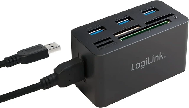Alt view image 2 of 7 - LogiLink Compatible Hub USB 3.0 avec lecteur de Carte All-in-One, Noir