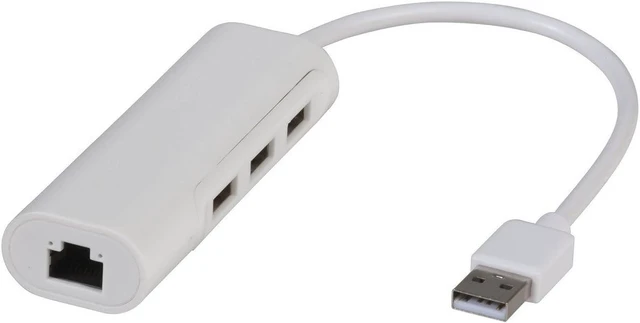 Main image of USB 2.0 to Ethernet Adaptor with 3-Port USB Hub
