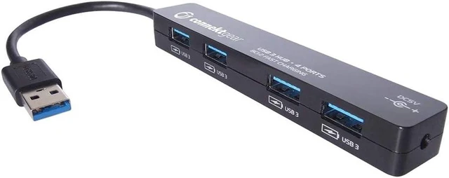 Main image of Connekt Gear 4 Port Hub USB 3 - with UK Power Supply - Black