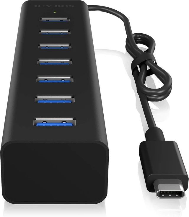 Alt view image 2 of 5 - ICY BOX IB-HUB1409-U3 4-Way USB Hub (Type-A Connection) with 4X USB 3.0 (Type-A) Black IB-HUB1700-C3 7X USB 3.0 (Type-A)