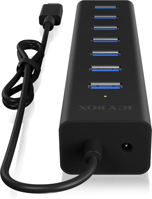 Alt view image 3 of 5 - ICY BOX IB-HUB1409-U3 4-Way USB Hub (Type-A Connection) with 4X USB 3.0 (Type-A) Black IB-HUB1700-C3 7X USB 3.0 (Type-A)