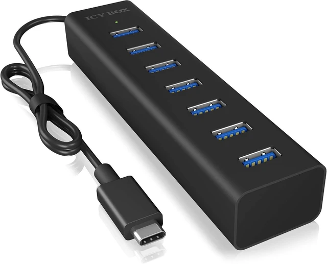 Alt view image 4 of 5 - ICY BOX IB-HUB1409-U3 4-Way USB Hub (Type-A Connection) with 4X USB 3.0 (Type-A) Black IB-HUB1700-C3 7X USB 3.0 (Type-A)