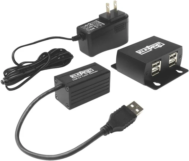 Main image of USB 2.0 Cat5e/6 Extender with 4-Port USB Hub, 60M (197 ft.)