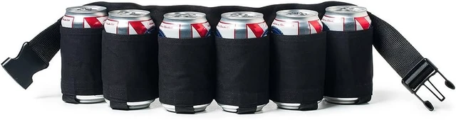 Alt view image 2 of 3 - MikaMax - Beer Belt One Size - Beer Gadgets - Bar Gadget - Beer Holder Belt - 6 cans - Can Holder - Beer Lover