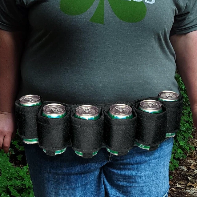 Alt view image 3 of 3 - MikaMax - Beer Belt One Size - Beer Gadgets - Bar Gadget - Beer Holder Belt - 6 cans - Can Holder - Beer Lover
