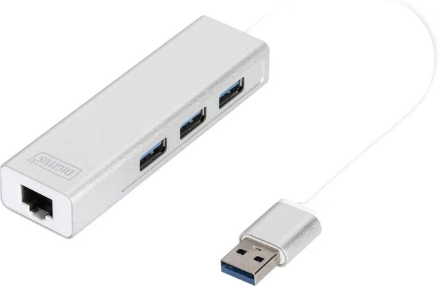Main image of Assmann DIGITUS USB 3.0 3-Port Hub & Gigabit LAN-Adaptor