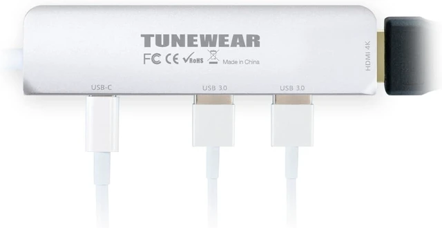 Alt view image 3 of 6 - Almighty Dock CM2 Multi USB-C Hub USB-A HDMI PD Compatible, Silver, TUN-OT-000035