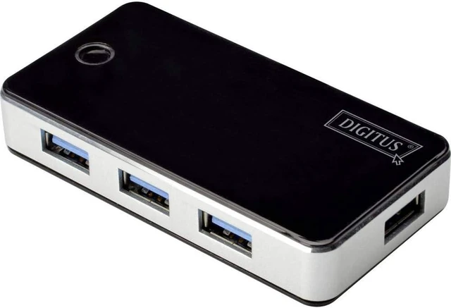Main image of DIGITUS USB-Hub - 4 Ports - Super-Speed USB 3.0-5 GBit/s - Plug&Play - Connection Cable 66 cm - Black