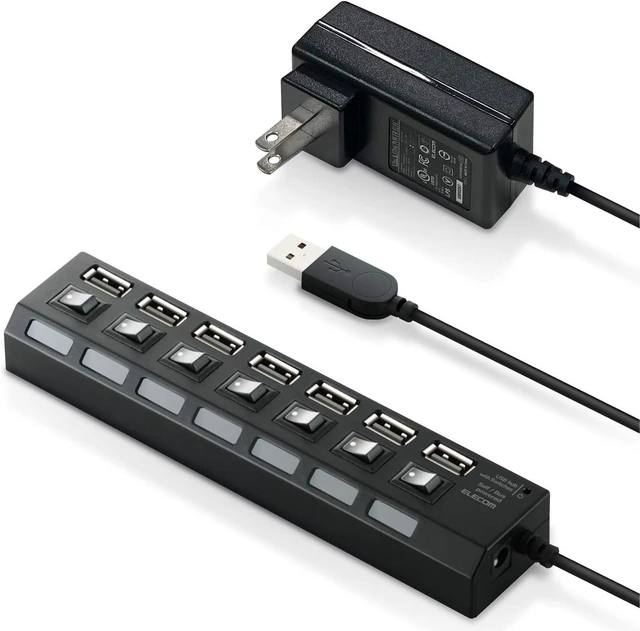 Main image of Elecom USB Hub 7 ports U2H-TZS720SBK Black