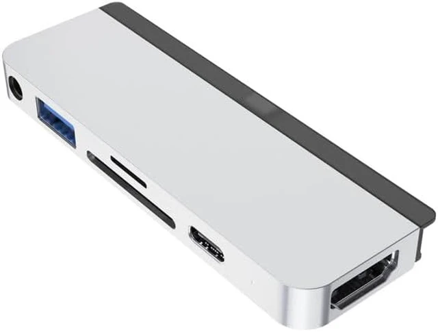Alt view image 4 of 7 - Targus HyperDrive 6-in-1 USB-C Hub for iPad Pro/Air - Silver, (HD319B)