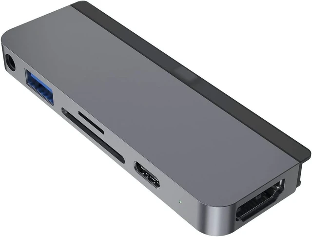 Alt view image 5 of 7 - Targus HyperDrive 6-in-1 USB-C Hub for iPad Pro/Air - Silver, (HD319B)