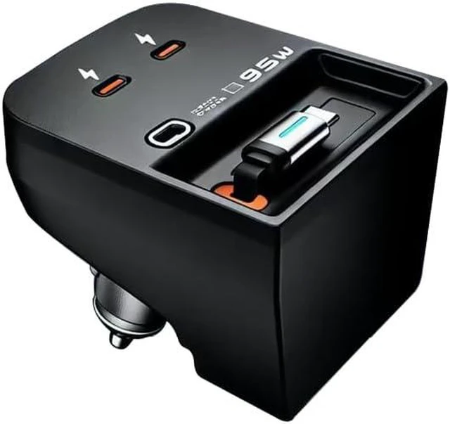 Main image of USB Hub for Volvo xc60 XC90 S60 V90, Retractable Hub Docking Station with Fast Charging Cable Multi Port, Accessories Docking Station of Center Console (tuozhanwu-D)