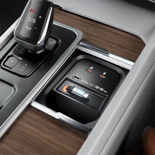 Alt view image 6 of 7 - USB Hub for Volvo xc60 XC90 S60 V90, Retractable Hub Docking Station with Fast Charging Cable Multi Port, Accessories Docking Station of Center Console (tuozhanwu-D)