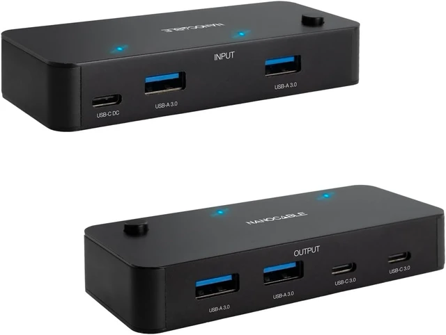 Alt view image 2 of 7 - NANOCABLE 10.12.0011 Switch 2 x USB 3.0 to 2 x USB-A 3.0 + 2 x USB-C 3.0