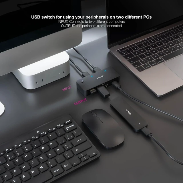 Alt view image 3 of 7 - NANOCABLE 10.12.0011 Switch 2 x USB 3.0 to 2 x USB-A 3.0 + 2 x USB-C 3.0
