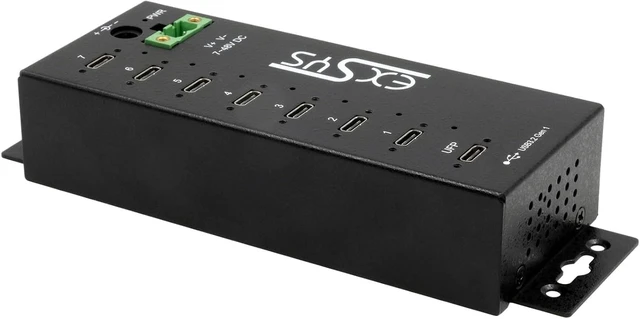 Alt view image 2 of 5 - EX-1537HMVS Managed 7-Port USB-C 3.2 Gen 1 Metal HUB with 15KV EDS Surge Protection