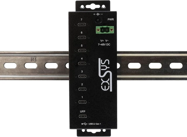 Alt view image 3 of 5 - EX-1537HMVS Managed 7-Port USB-C 3.2 Gen 1 Metal HUB with 15KV EDS Surge Protection
