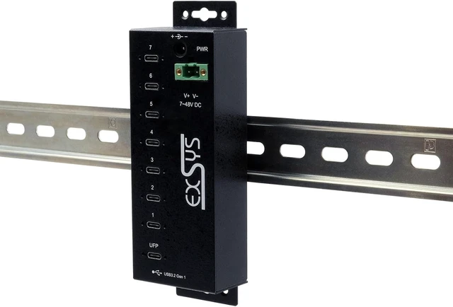 Alt view image 4 of 5 - EX-1537HMVS Managed 7-Port USB-C 3.2 Gen 1 Metal HUB with 15KV EDS Surge Protection