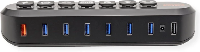 Alt view image 3 of 7 - ROLINE USB 3.2 Gen 1 Hub, 7 Ports, Interchangeable Buttons, Type A Connection Cable