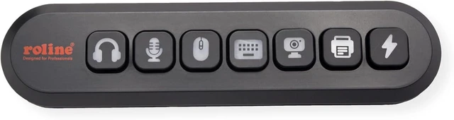 Alt view image 4 of 7 - ROLINE USB 3.2 Gen 1 Hub, 7 Ports, Interchangeable Buttons, Type A Connection Cable