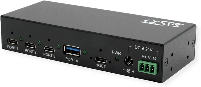 Main image of EX-12293HMS 4 Port USB 3.2 Metal HUB 3X C and 1x A Ports
