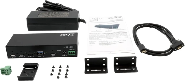 Alt view image 4 of 5 - EX-12293HMS 4 Port USB 3.2 Metal HUB 3X C and 1x A Ports