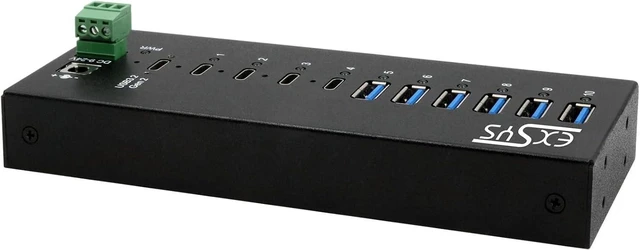 Alt view image 2 of 5 - EX-12280HMS 10-Port USB 3.2 Gen 2 Metal Hub with 4X C Ports and 6X A Ports