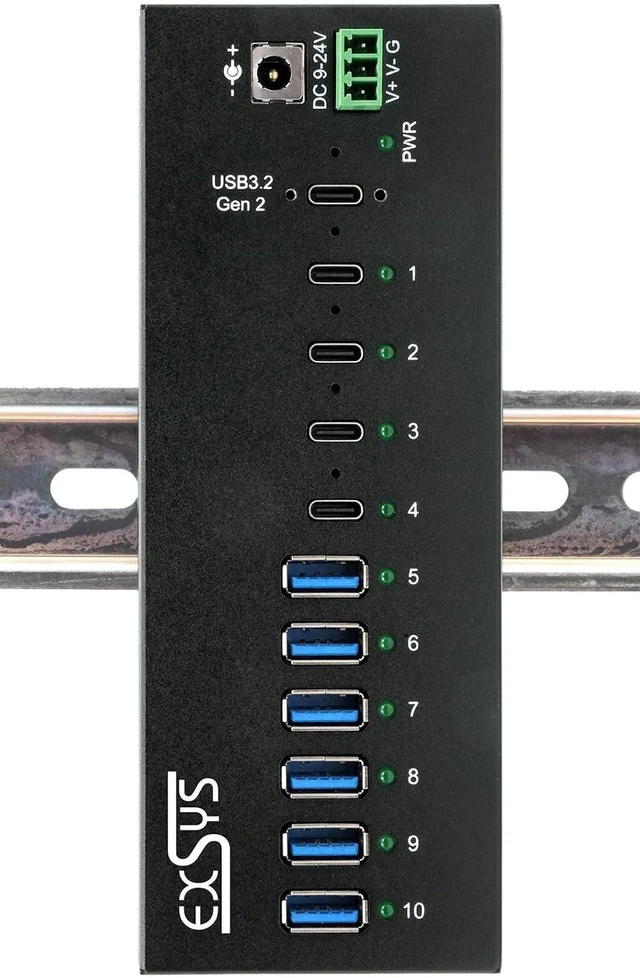 Alt view image 3 of 5 - EX-12280HMS 10-Port USB 3.2 Gen 2 Metal Hub with 4X C Ports and 6X A Ports