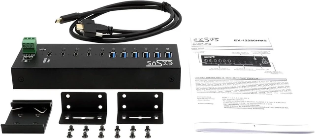 Alt view image 5 of 5 - EX-12280HMS 10-Port USB 3.2 Gen 2 Metal Hub with 4X C Ports and 6X A Ports