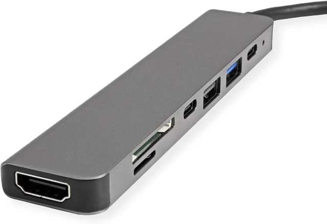 Alt view image 3 of 3 - VALUE USB Type C Docking Station, HDMI 4K60, 2X USB 2.0 (A+C) + 1x USB3.2 Gen1 (A), 1x PD, 1x SD/TF