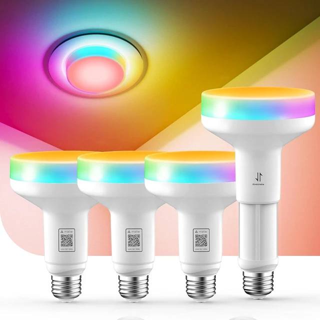 Main image of Linkind Matter BR30 Smart Light Bulbs, Alexa/Apple/Google Home, 4 Pack